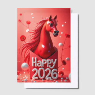 Invitations En Vélin Année du cheval 2026