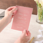 Invitations En Vélin Antonia Coral rose Élégant Mariage<br><div class="desc">Invitations de mariage élégantes avec un design simple avec des polices de script et de serif.</div>