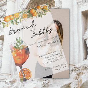 Invitations En Vélin Aperol Spritz Orange Aquarelle Brunch et Bulles
