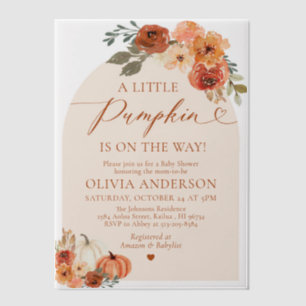 Invitations En Vélin Aquarelle mignonne automne un peu Baby shower Citr