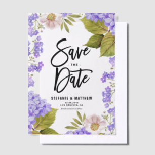 Invitations En Vélin Aquarelle Purple Hydrangea Floral Enregistrer La D