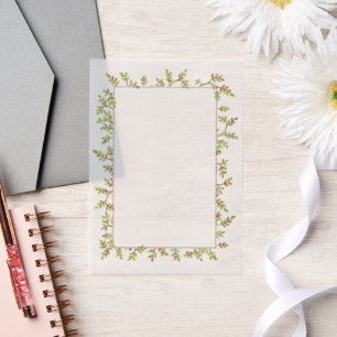 Invitations En Vélin Aquarelle Vine Jolie photo ou cadre texte