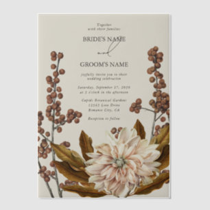 Invitations En Vélin Automne Floral Tones Terre Aquarelle Mariage de au