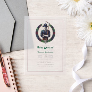 Invitations En Vélin Baby shower de charme Preppy classique