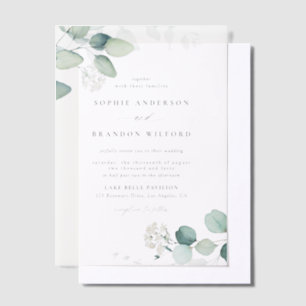 Invitations En Vélin Boho Aquarelle Eucalyptus Feuille Mariage vert