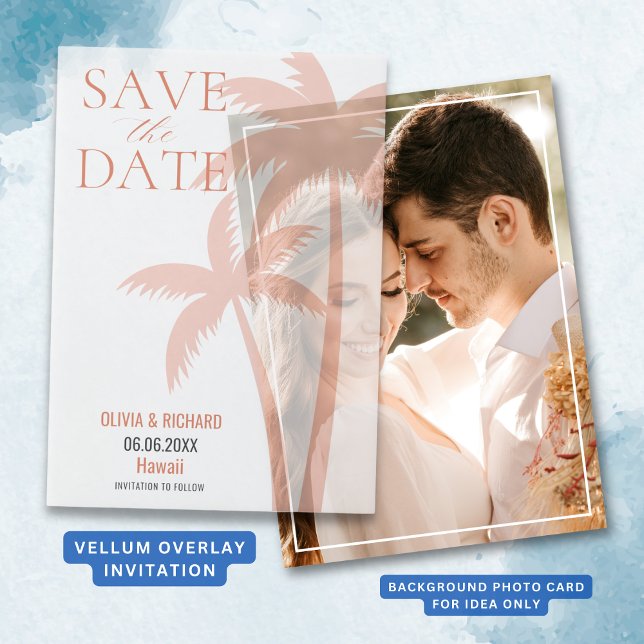 Invitations En Vélin Boho Orange Palm Tree Enregistrer La Date (Boho Orange Palm Tree Save The Date Vellum Invitations
)