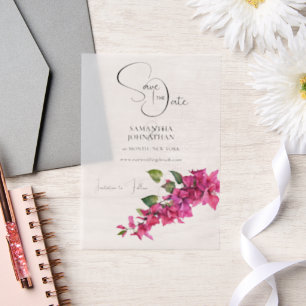 Invitations En Vélin Bougainvillea fleur violet cascade fleurie été