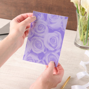 Invitations En Vélin Calque en papier vélin à motif de rose bleue pour 