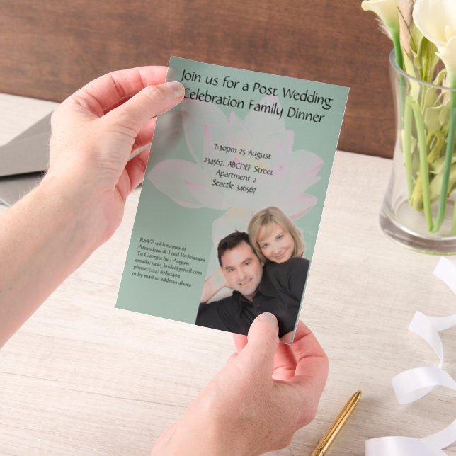 Invitations En Vélin Carte de réponse de célébration de mariage à la fl (Ordinateur de poche)