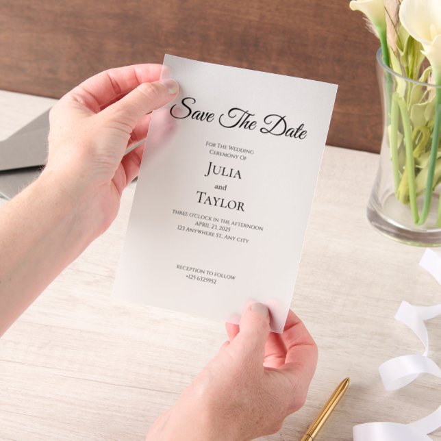 Invitations En Vélin Carte de sauvegarde de date (Ordinateur de poche)