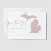 Carte du Michigan rose vif Minimaliste Enregistrer