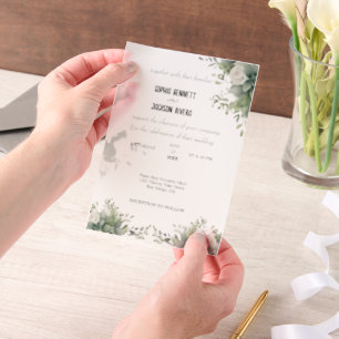 Invitations En Vélin Carton d'invitation de mariage en acrylique à verd