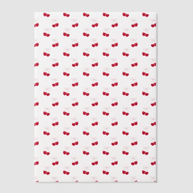 Invitations En Vélin Cerise sur le dessus Pink Bow Red Baby Girl Douche (Recto)