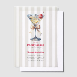 Invitations En Vélin C'est la cerise sur le gâteau Vellum Martini Anniv