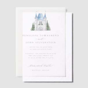 Invitations En Vélin Château romantique aquarelle Mariage d'illustratio