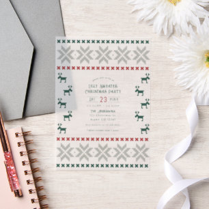 Invitations En Vélin Chemise démodée en épinette givrée Fête de Noël