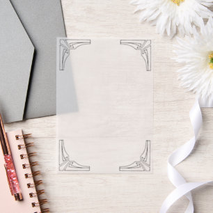 Invitations En Vélin Coin géométrique Bordure Élégante Découpage minima