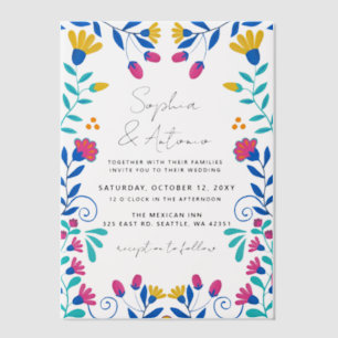 Invitations En Vélin Coloré mexicain Floral Fiesta Mariage