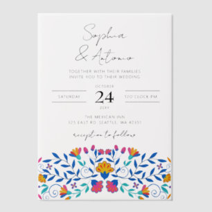 Invitations En Vélin Coloré mexicain Floral Fiesta Mariage