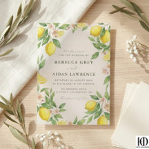 Couronne aquarelle Mariage Citron Méditerranéen