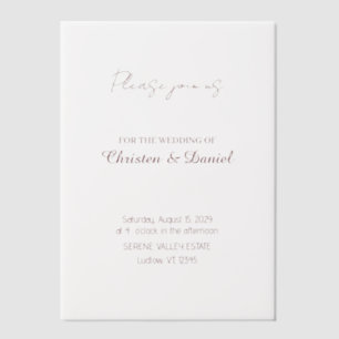 Invitations En Vélin Couverture de mariage transparente élégante