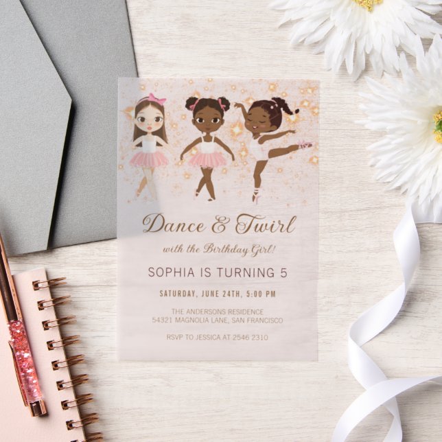 Invitations En Vélin Danse et ballet Twirl Anniversaire (Mariage)