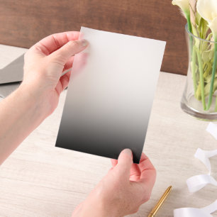 Invitations En Vélin Découpage minimaliste de dégradé noir et blanc