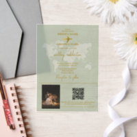 Destination Mariage Monde Passport Sage Vert Or