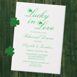 Invitations En Vélin Dîner de répétition Chanceux en amour
