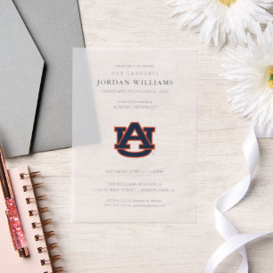 Invitations En Vélin Diplôme de l'Université d'Auburn   Auburn Tigers