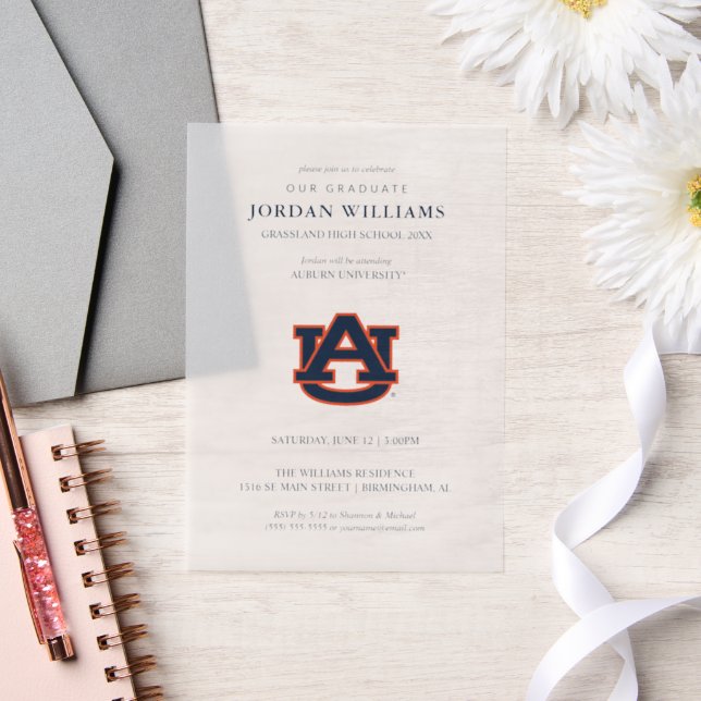 Invitations En Vélin Diplôme de l'Université d'Auburn | Auburn Tigers (Mariage)