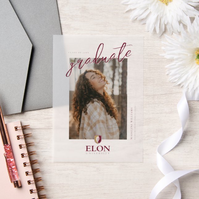 Invitations En Vélin Diplôme de l'Université Elon (Mariage)