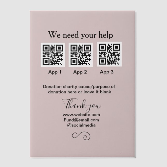 Invitations En Vélin Donation Collection conseil pot ajouter votre q r  (Recto)