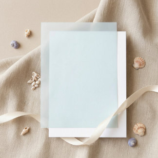 Invitations En Vélin Doublure de mariage couleur unie bleue