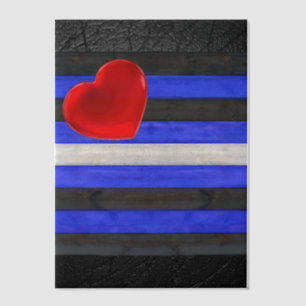 Invitations En Vélin Drapeau de fierté en cuir SlipperyJoe's noir bleu