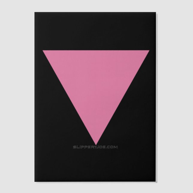Invitations En Vélin Drapeau triangle rose de SlipperyJoe's symbole ros (Recto)
