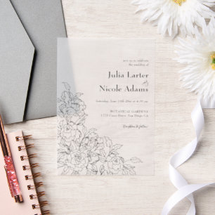 Invitations En Vélin Dusty Elegant Golden Red Rose Mariage