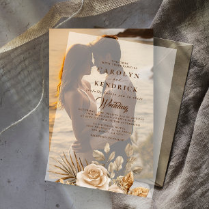Invitations En Vélin Elégant Boho Neutral Flore Accents Mariage