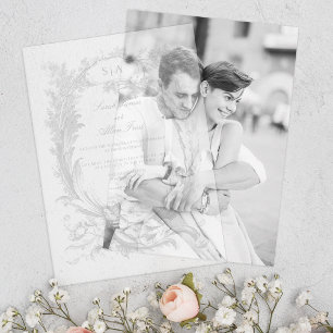 Invitations En Vélin Élégant classique Rococo Floral