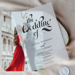 Invitations En Vélin Élégant minimaliste simple Mariage rétro