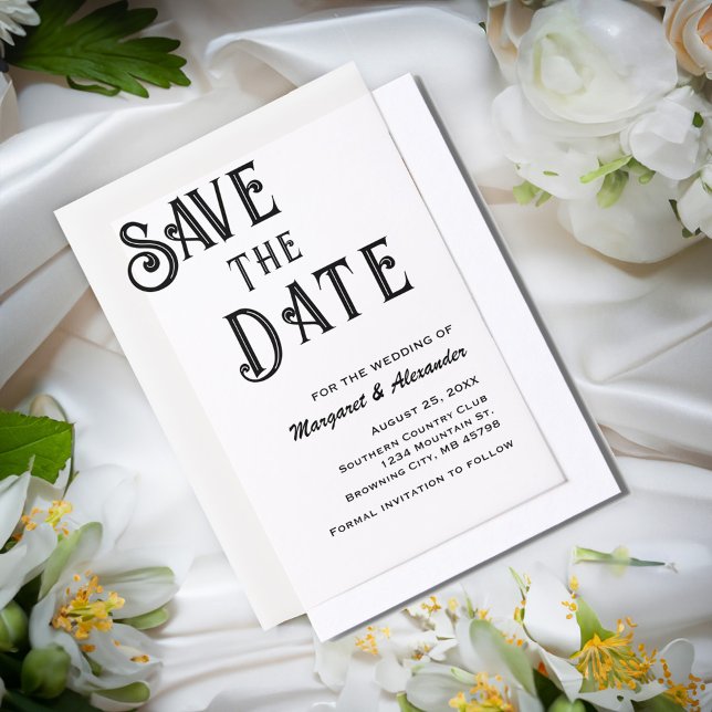 Invitations En Vélin Élégant Script Minimal Enregistrer Le Mariage Date (Elegant Minimal Script Save The Date Wedding Vellum Invitations is elegant to send to your guest. )