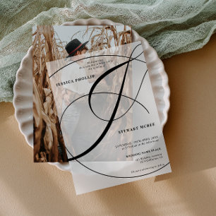 Invitations En Vélin Élégante calligraphie moderne Ampersand chic Maria