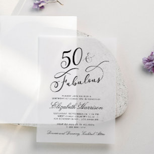 Invitations En Vélin Élégante fête du 50e anniversaire