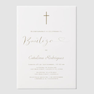 Invitations En Vélin Elegante Invitacion De Bautizo Hija Girl Baptism