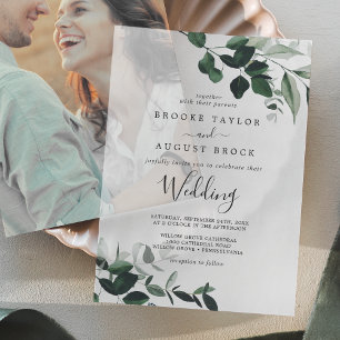 Invitations En Vélin Emerald Green Rustic Modern Boho Moody Mariage