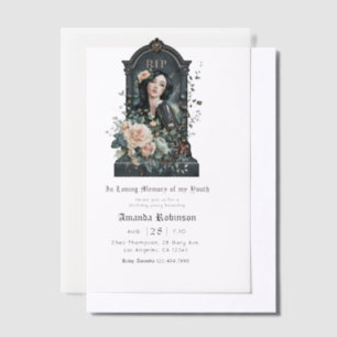 Invitations En Vélin En Souvenir de Ma Soirée d'Anniversaire Gothique d