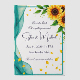 Invitations En Vélin "Enregistrer la date" Mariage personnalisé