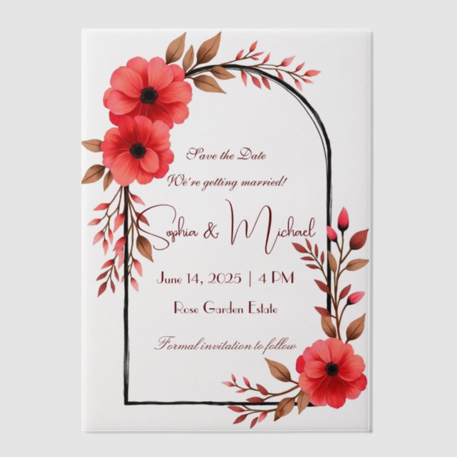 Invitations En Vélin "Enregistrer la date" Mariage personnalisé (Recto)