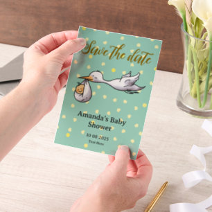 Invitations En Vélin Enregistrer le baby shower de date