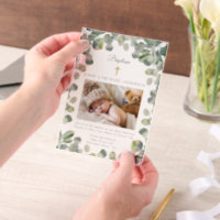 Eucalyptus Gold Cross Baby Baptism Photo